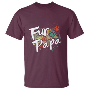 Fur Papa T Shirt Pet Lover Dog Dad Father's Day TS11 Maroon Print Your Wear