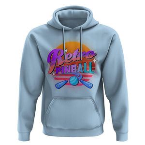 Retro Pinball Hoodie Machine Vintage Arcade Flippers Game TS11 Light Blue Print Your Wear