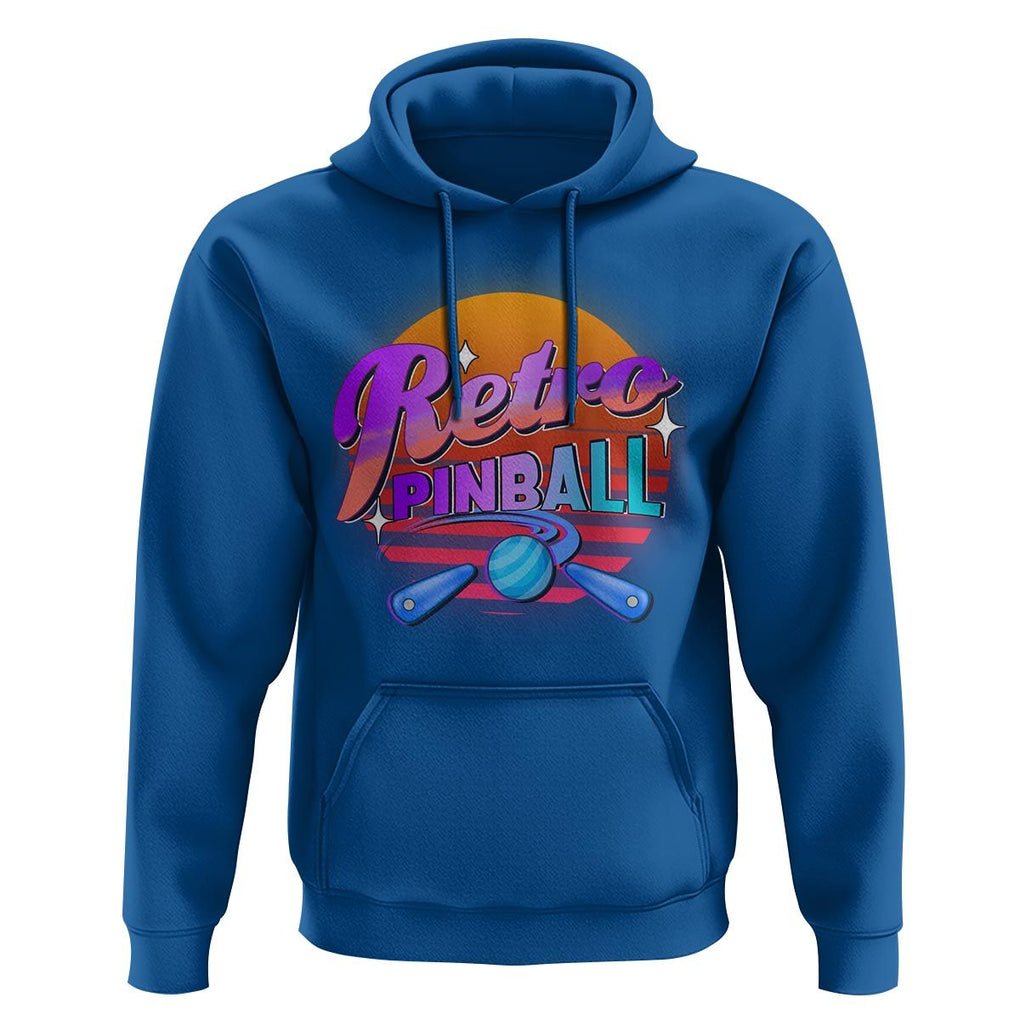 Retro Pinball Hoodie Machine Vintage Arcade Flippers Game TS11 Royal Blue Print Your Wear