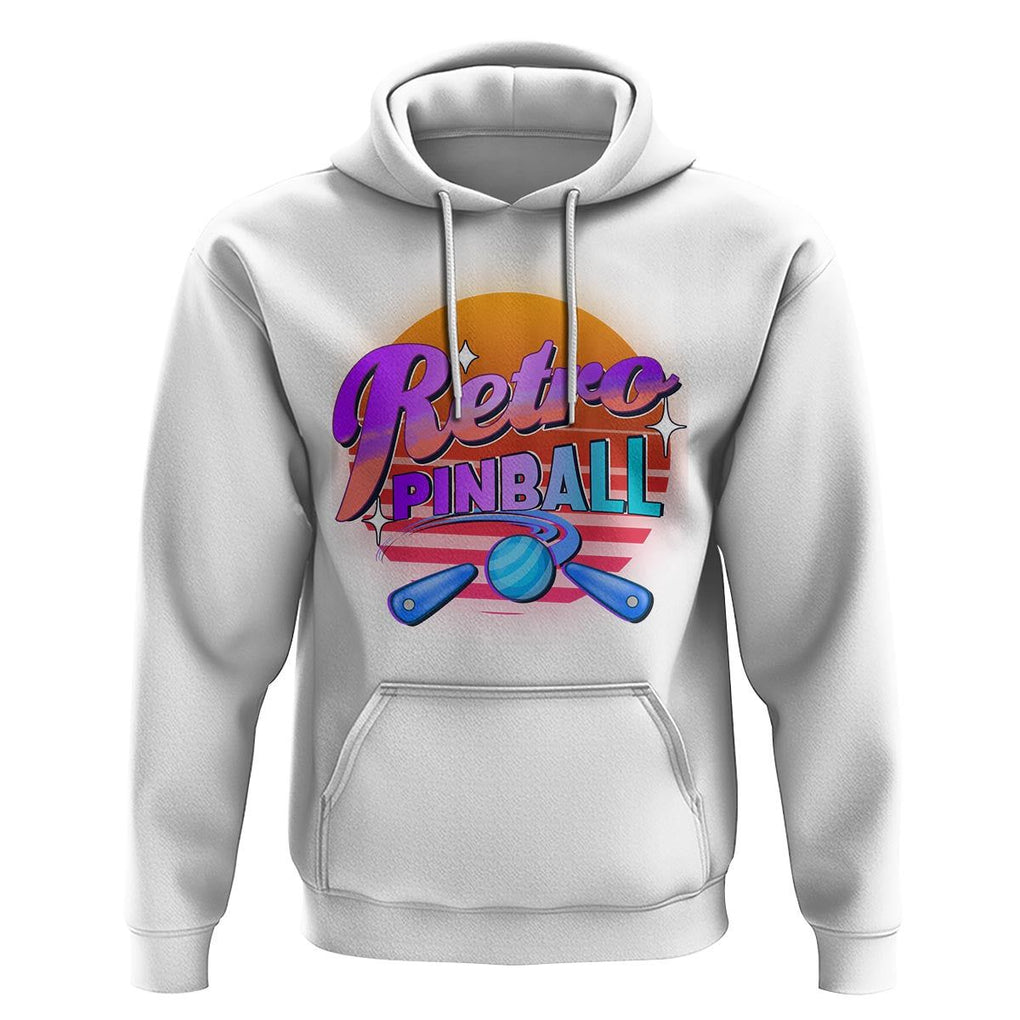 Retro Pinball Hoodie Machine Vintage Arcade Flippers Game TS11 White Print Your Wear