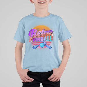 Retro Pinball T Shirt For Kid Machine Vintage Arcade Flippers Game TS11 Light Blue Print Your Wear