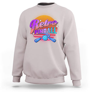 Retro Pinball Sweatshirt Machine Vintage Arcade Flippers Game TS11 Ice Gray Print Your Wear
