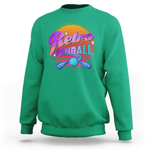 Retro Pinball Sweatshirt Machine Vintage Arcade Flippers Game TS11 Irish Green Print Your Wear