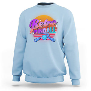 Retro Pinball Sweatshirt Machine Vintage Arcade Flippers Game TS11 Light Blue Print Your Wear