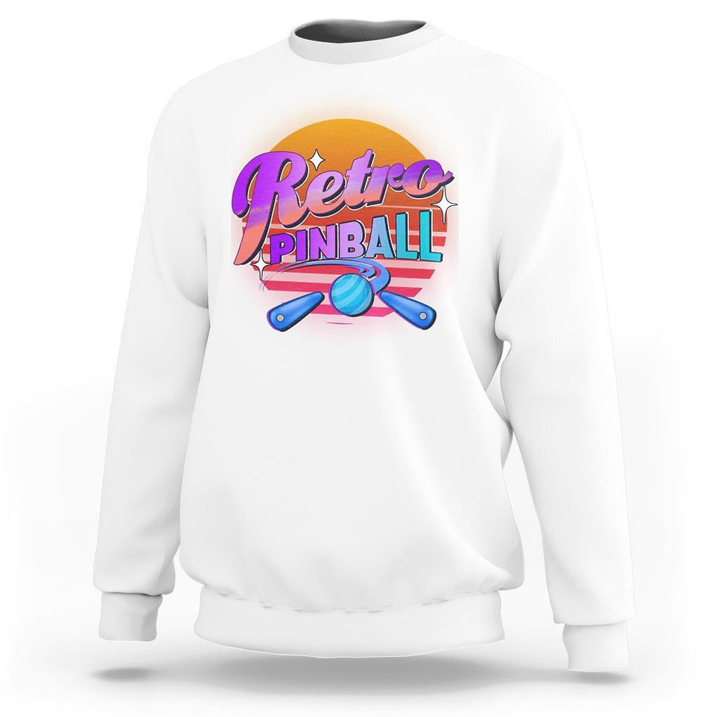 Retro Pinball Sweatshirt Machine Vintage Arcade Flippers Game TS11 White Print Your Wear