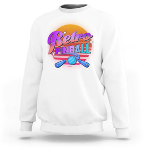 Retro Pinball Sweatshirt Machine Vintage Arcade Flippers Game TS11 White Print Your Wear