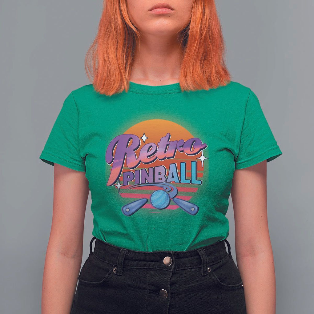 Retro Pinball T Shirt For Women Machine Vintage Arcade Flippers Game TS11 Irish Green Print Your Wear