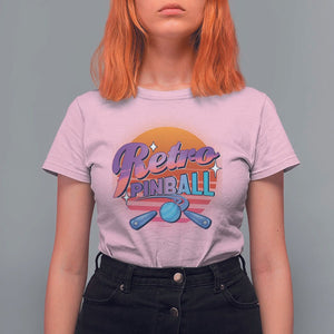 Retro Pinball T Shirt For Women Machine Vintage Arcade Flippers Game TS11 Light Pink Print Your Wear
