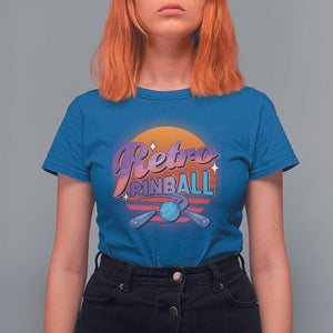 Retro Pinball T Shirt For Women Machine Vintage Arcade Flippers Game TS11 Royal Blue Print Your Wear