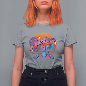 Retro Pinball T Shirt For Women Machine Vintage Arcade Flippers Game TS11 Sport Gray Print Your Wear