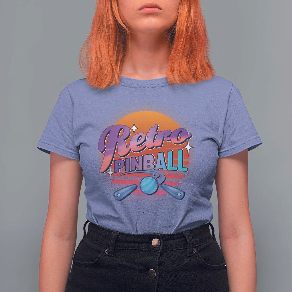 Retro Pinball T Shirt For Women Machine Vintage Arcade Flippers Game TS11 Violet Print Your Wear