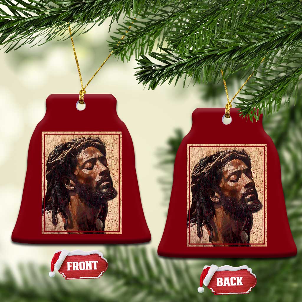 Religious Black Jesus With Crown Of Thorns Ceramic Ornament TS11 Print Your Wear