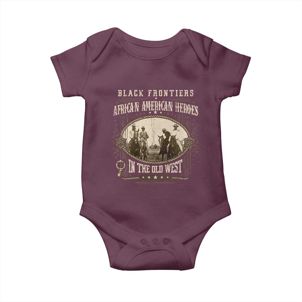 African American Cowboy Baby Onesie Black Frontiers African American Heroes In The Old West TS11 Maroon Print Your Wear