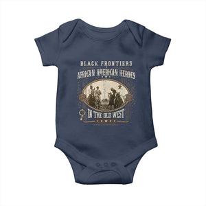 African American Cowboy Baby Onesie Black Frontiers African American Heroes In The Old West TS11 Navy Print Your Wear