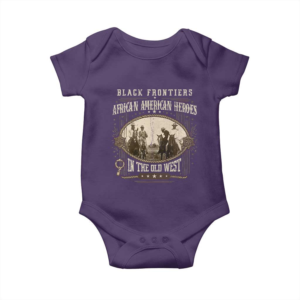 African American Cowboy Baby Onesie Black Frontiers African American Heroes In The Old West TS11 Purple Print Your Wear