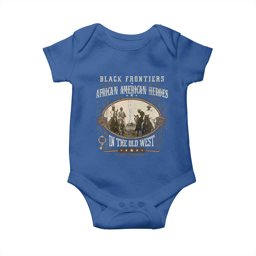 African American Cowboy Baby Onesie Black Frontiers African American Heroes In The Old West TS11 Royal Blue Print Your Wear
