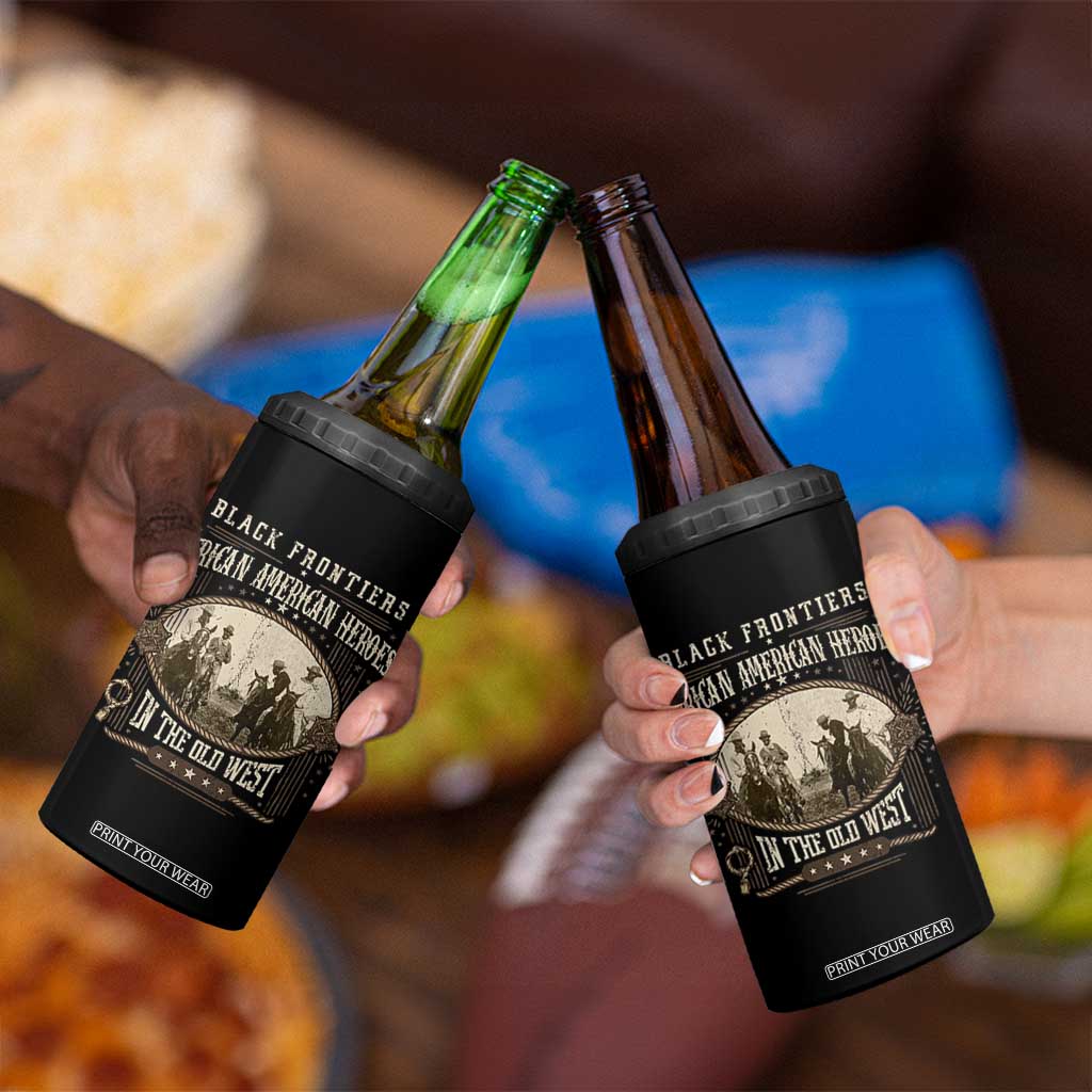 African American Cowboy 4 in 1 Can Cooler Tumbler Black Frontiers African American Heroes In The Old West TS11 Print Your Wear