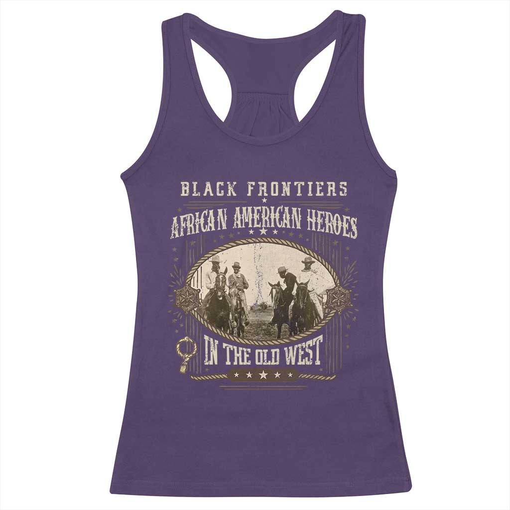 African American Cowboy Racerback Tank Top Black Frontiers African American Heroes In The Old West TS11 Purple Print Your Wear