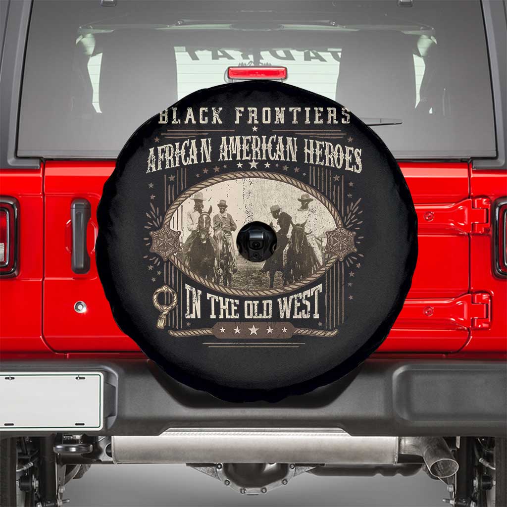 African American Cowboy Spare Tire Cover Black Frontiers African American Heroes In The Old West TS11 Black Print Your Wear