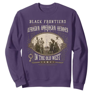 African American Cowboy Sweatshirt Black Frontiers African American Heroes In The Old West TS11 Purple Print Your Wear