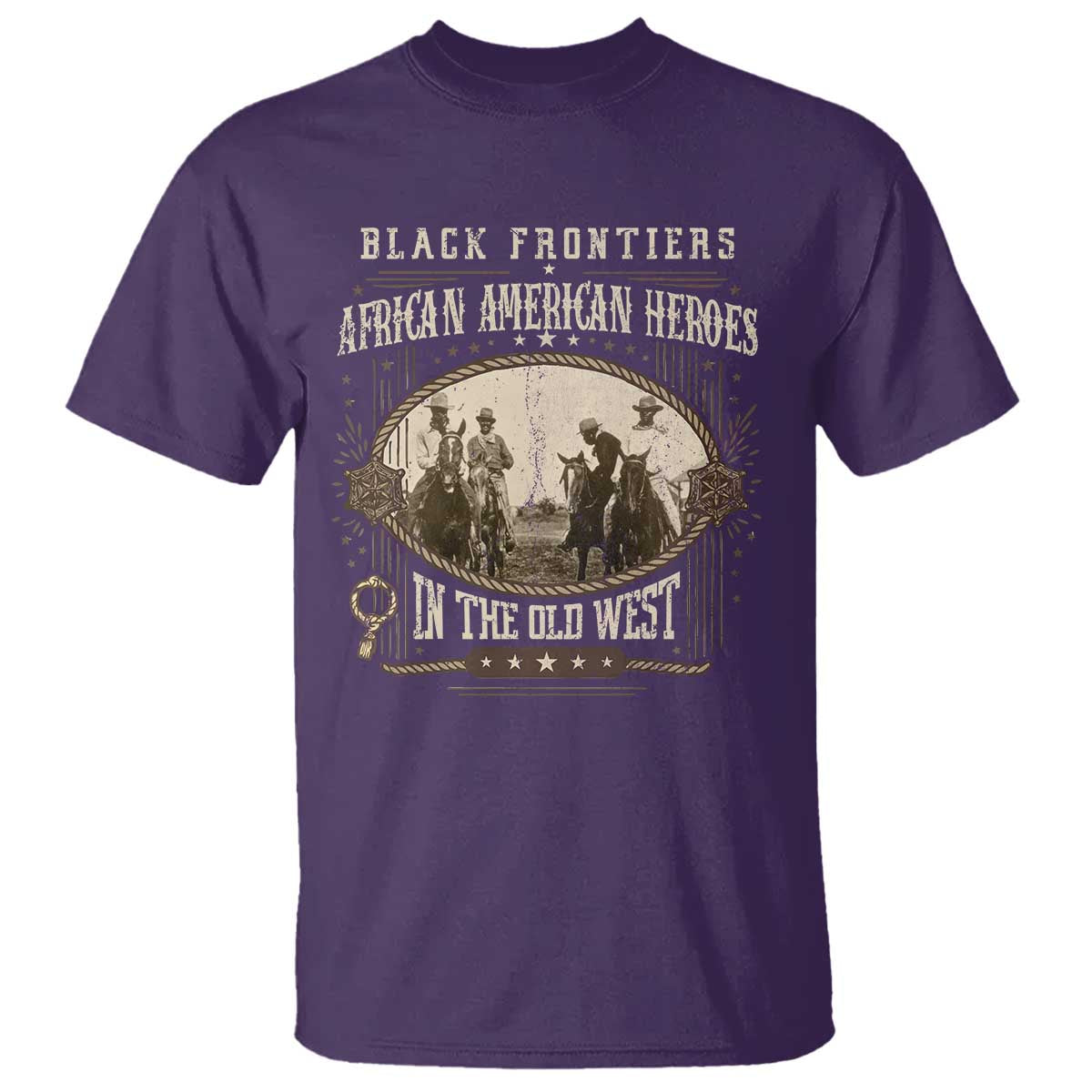 African American Cowboy T Shirt Black Frontiers African American Heroes In The Old West TS11 Purple Print Your Wear