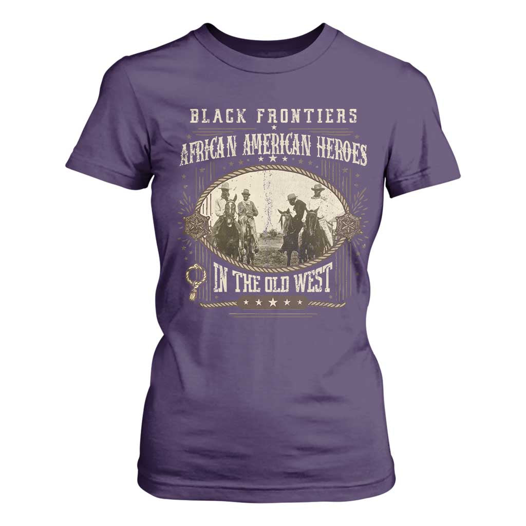African American Cowboy T Shirt For Women Black Frontiers African American Heroes In The Old West TS11 Purple Print Your Wear