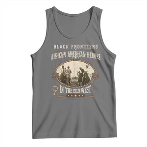 African American Cowboy Tank Top Black Frontiers African American Heroes In The Old West TS11 Black Heather Print Your Wear