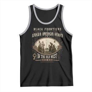 African American Cowboy Tank Top Black Frontiers African American Heroes In The Old West TS11 Black Athletic Heather Print Your Wear