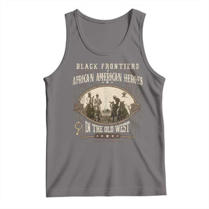 African American Cowboy Tank Top Black Frontiers African American Heroes In The Old West TS11 Deep Heather Print Your Wear