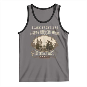 African American Cowboy Tank Top Black Frontiers African American Heroes In The Old West TS11 Deep Heather Black Print Your Wear