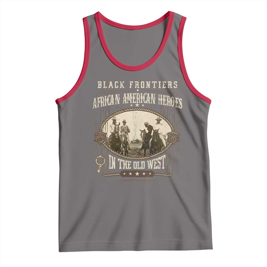 African American Cowboy Tank Top Black Frontiers African American Heroes In The Old West TS11 Deep Heather Red Print Your Wear
