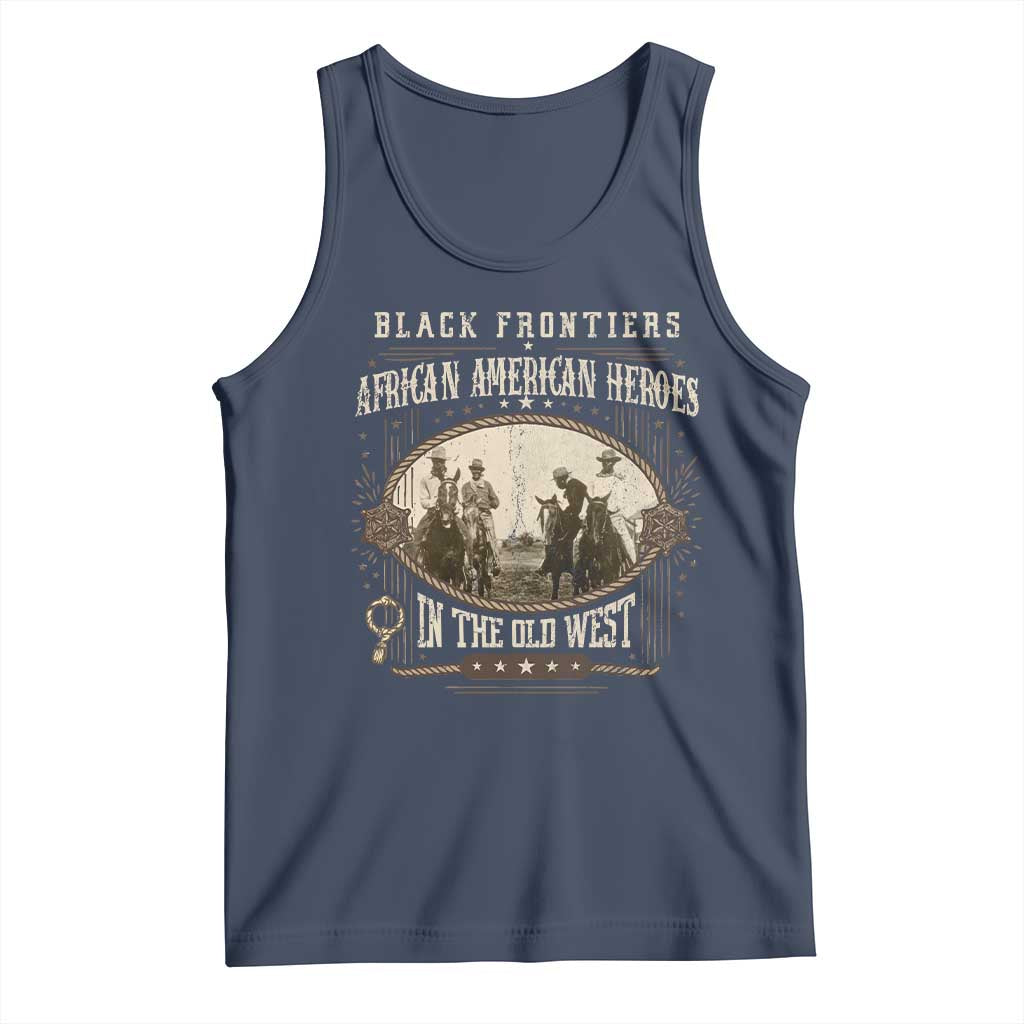 African American Cowboy Tank Top Black Frontiers African American Heroes In The Old West TS11 Navy Print Your Wear