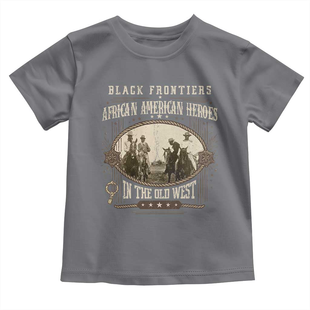 African American Cowboy Toddler T Shirt Black Frontiers African American Heroes In The Old West TS11 Charcoal Print Your Wear