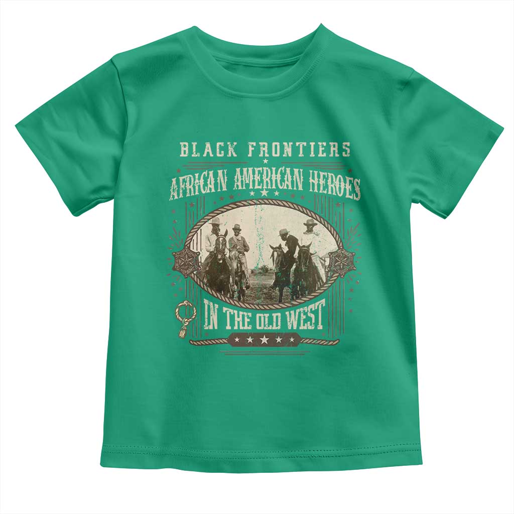 African American Cowboy Toddler T Shirt Black Frontiers African American Heroes In The Old West TS11 Irish Green Print Your Wear