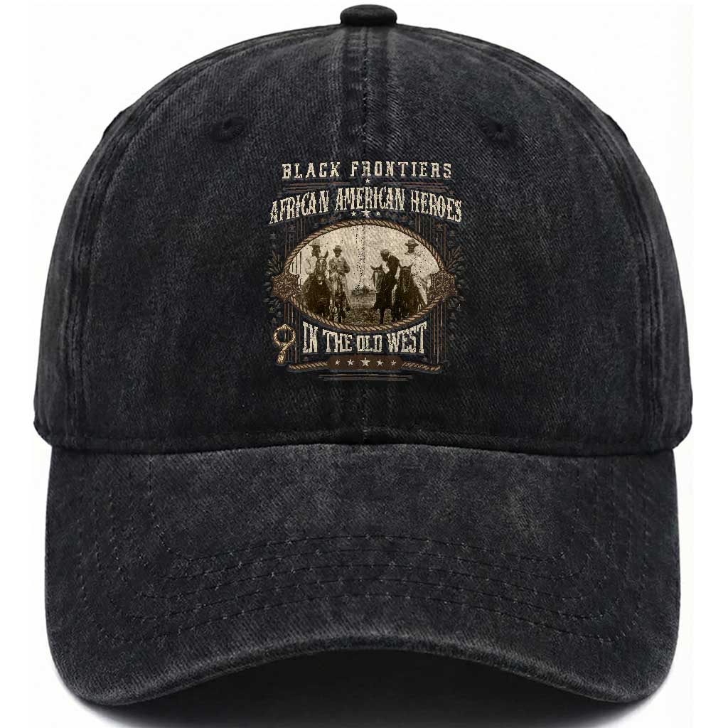 African American Cowboy Washed Cotton Baseball Cap Black Frontiers African American Heroes In The Old West TS11 Print Your Wear