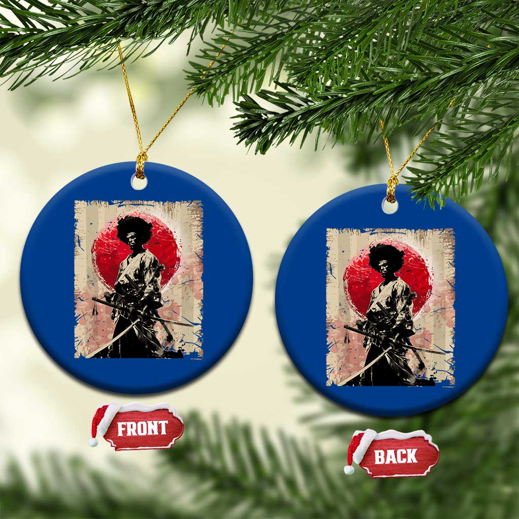 Funny African America Samurai Ceramic Ornament Japanese Art Black Warrior Fighter TS11 1pc Blue Print Your Wear