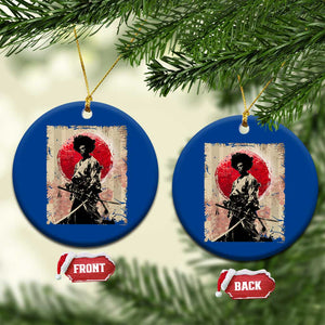 Funny African America Samurai Ceramic Ornament Japanese Art Black Warrior Fighter TS11 1pc Blue Print Your Wear