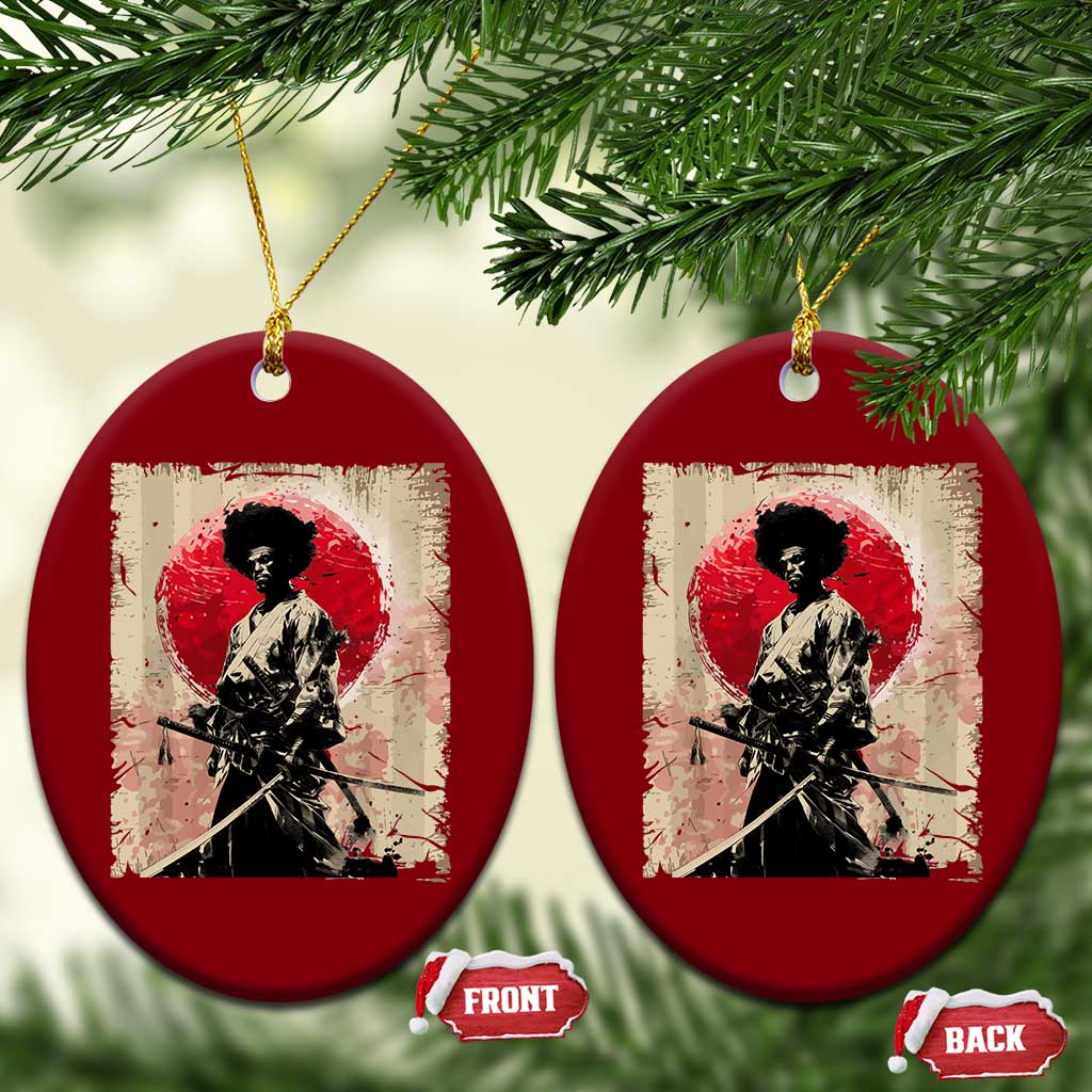 Funny African America Samurai Ceramic Ornament Japanese Art Black Warrior Fighter TS11 Print Your Wear