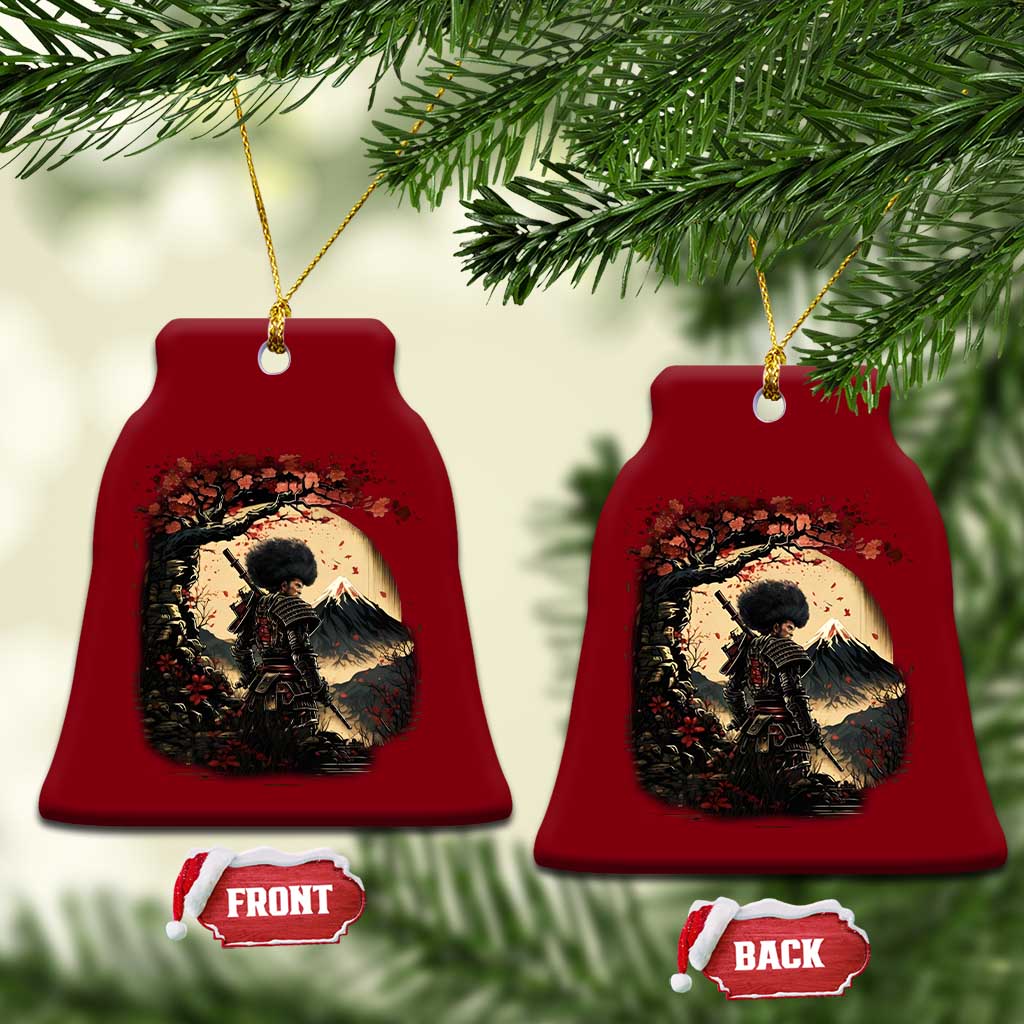 Funny African American Samurai Ceramic Ornament Japanese Art Black Warrior Sakura TS11 Print Your Wear