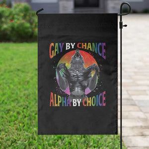 Funny Gay By Chance Alpha By Choice Garden Flag Wolf Alpha LGBTQ TS11 Print Your Wear