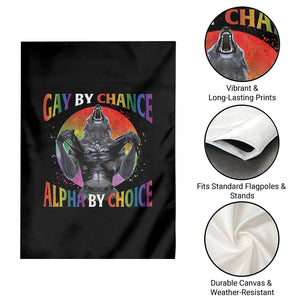 Funny Gay By Chance Alpha By Choice Garden Flag Wolf Alpha LGBTQ TS11 Print Your Wear