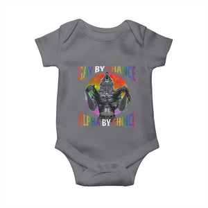 Funny Gay By Chance Alpha By Choice Baby Onesie Wolf Alpha LGBTQ TS11 Charcoal Print Your Wear