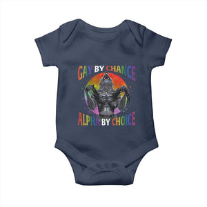 Funny Gay By Chance Alpha By Choice Baby Onesie Wolf Alpha LGBTQ TS11 Navy Print Your Wear