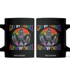 Funny Gay By Chance Alpha By Choice Coffee Mug Wolf Alpha LGBTQ TS11 Black Print Your Wear