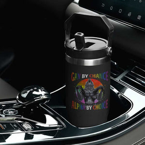 Funny Gay By Chance Alpha By Choice Flip Straw Tumbler Wolf Alpha LGBTQ TS11 Print Your Wear