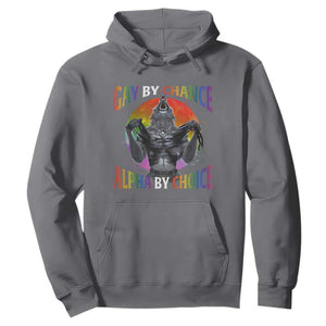 Funny Gay By Chance Alpha By Choice Hoodie Wolf Alpha LGBTQ TS11 Charcoal Print Your Wear