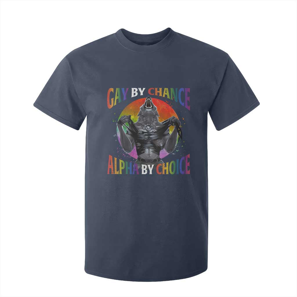 Funny Gay By Chance Alpha By Choice T Shirt For Kid Wolf Alpha LGBTQ TS11 Navy Print Your Wear