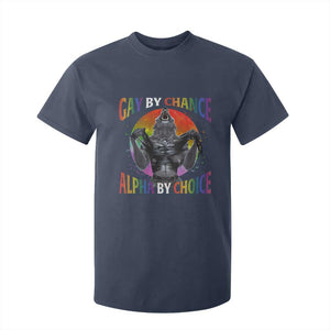 Funny Gay By Chance Alpha By Choice T Shirt For Kid Wolf Alpha LGBTQ TS11 Navy Print Your Wear