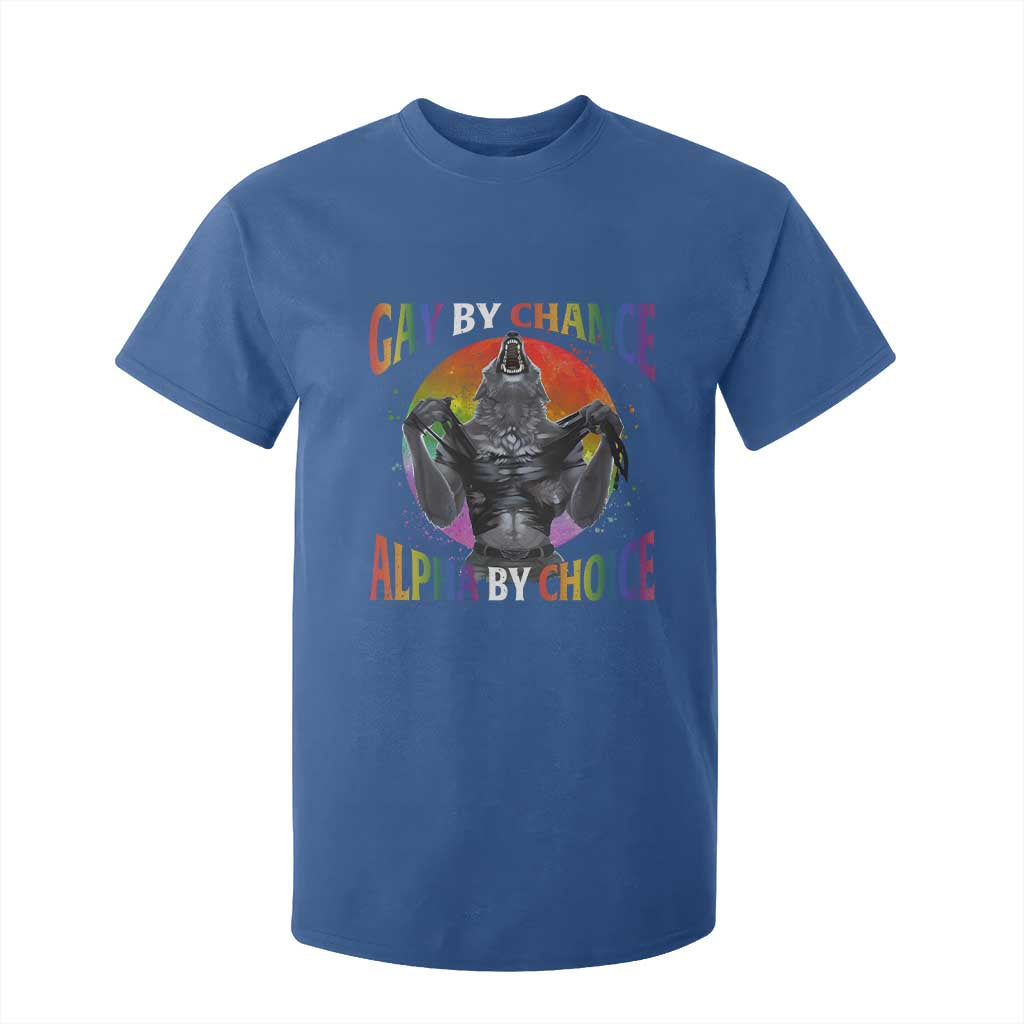 Funny Gay By Chance Alpha By Choice T Shirt For Kid Wolf Alpha LGBTQ TS11 Royal Blue Print Your Wear