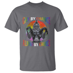 Funny Gay By Chance Alpha By Choice T Shirt Wolf Alpha LGBTQ TS11 Charcoal Print Your Wear